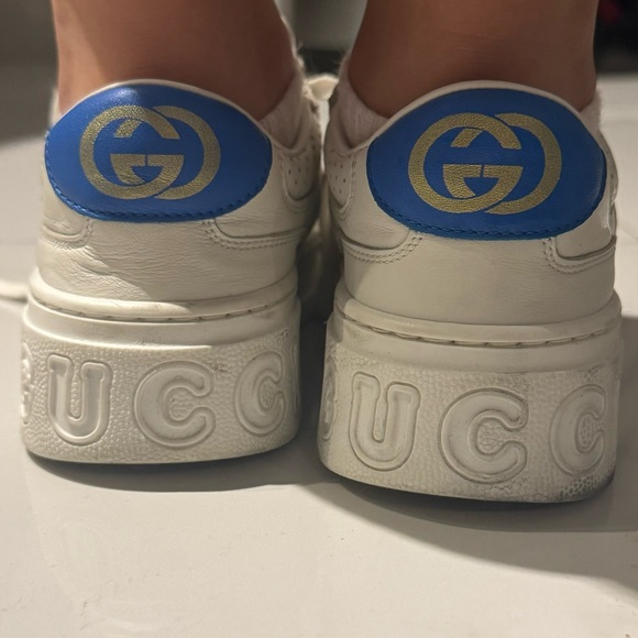 GUCCI CHILDREN'S LEATHER SNEAKER WITH WEB - Picture 3 of 6